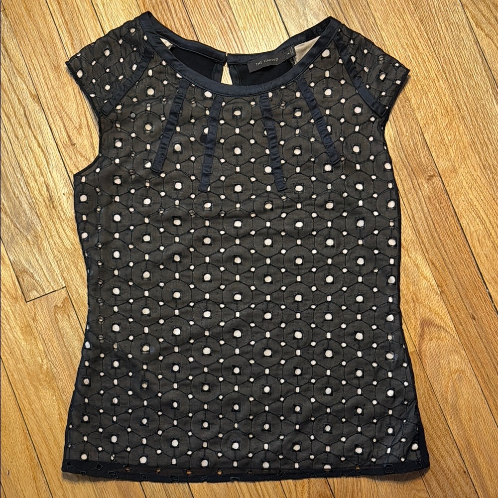 The Limited Tank Women's Black and Beige Sleeveless Top M